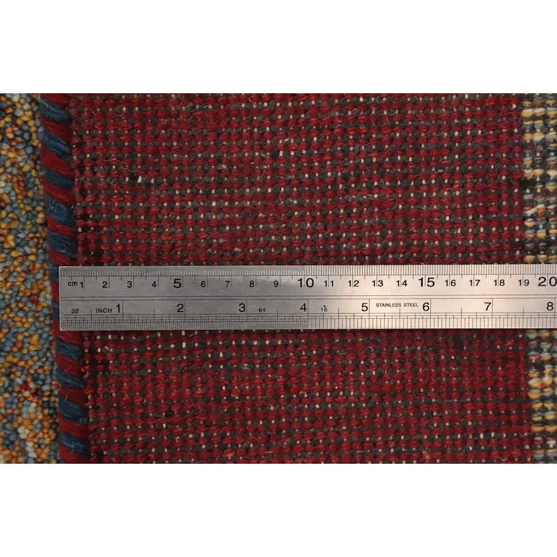Hand Knotted Oriental 100% Wool Carpet Tribal Modern Multi-Colored Gabbeh Area Rug - 7' 8'' X 5' 3''