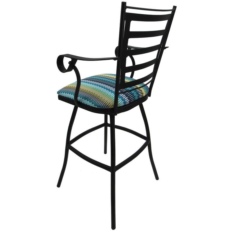 Outdoor Bar Height 30" Swivel Bar Stool Jenna - Black Frame - 30 inch Seat