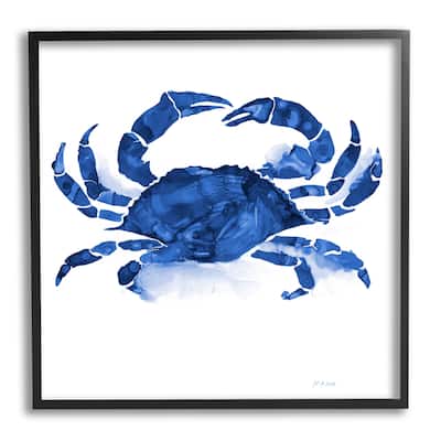 Stupell Detailed Crab Wildlife Blue Ocean Sea Life Framed Wall Art, Design by Patti Mann