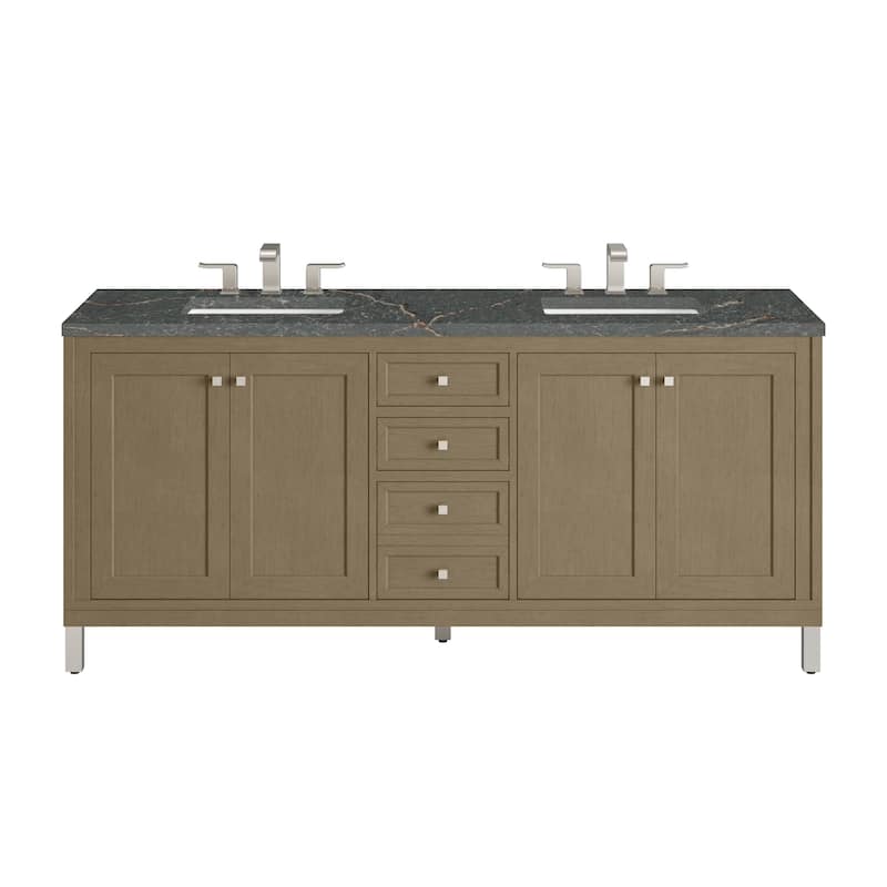 Chicago 72" Double Vanity, Walnut Whisper