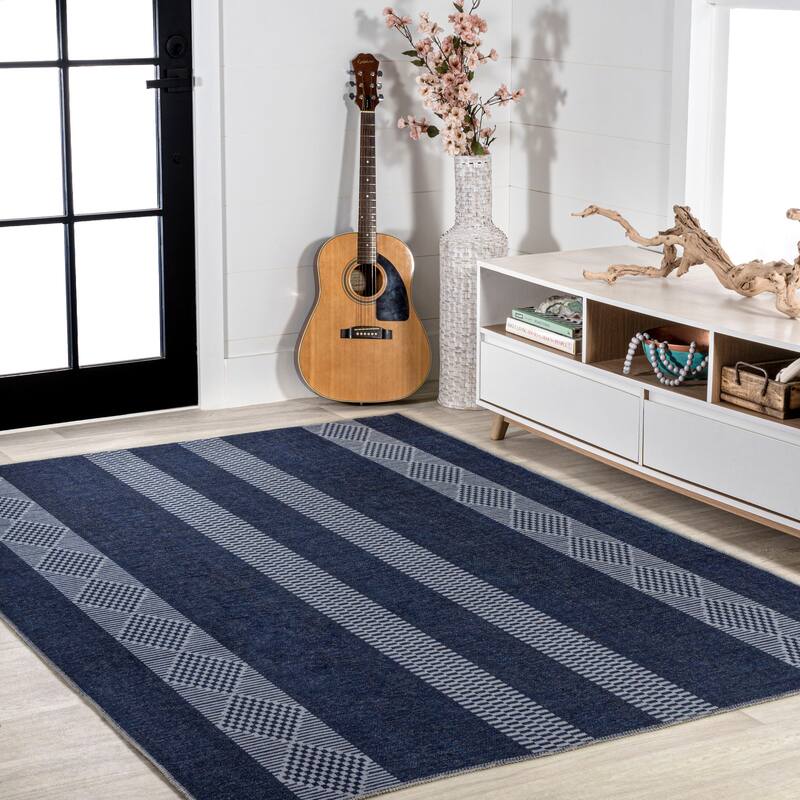 JONATHAN Y Bande Bohemian Medallion Textured Weave Machine Washable Area Rug