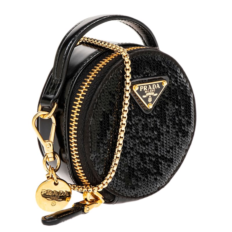 Prada Sequined Mini Round Pouch