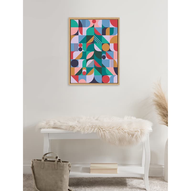Kate and Laurel Sylvie MCM Christmas Tree Framed Canvas by Rachel Lee