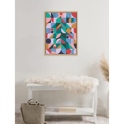 Kate and Laurel Sylvie MCM Christmas Tree Framed Canvas by Rachel Lee