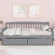 preview thumbnail 12 of 25, Kids Daybed Wood Sofa Bed with Pull-out Storage Drawers Twin Size Platform Storage Bed with Headboard Footboard Guardrails