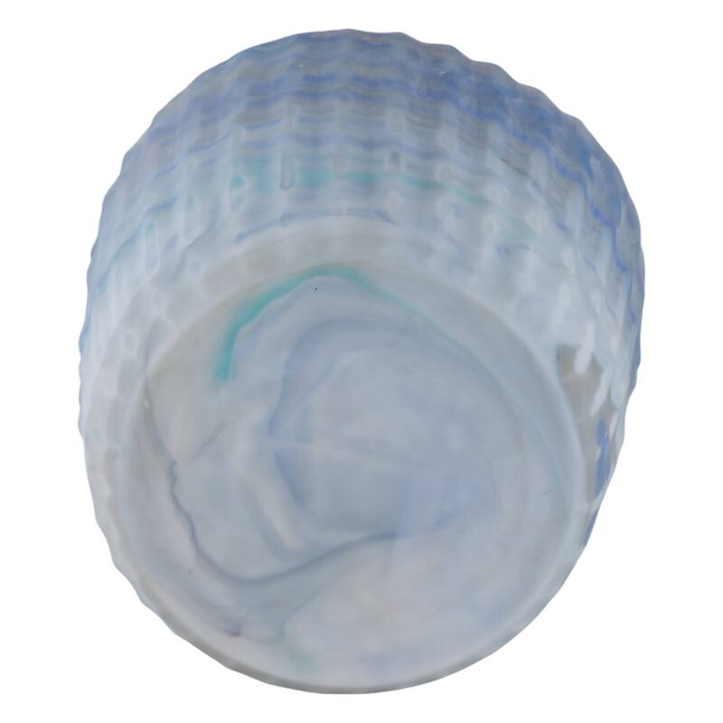 Glass Vase Ribbed Abstract Pattern for Flower Arrangement Home Decor