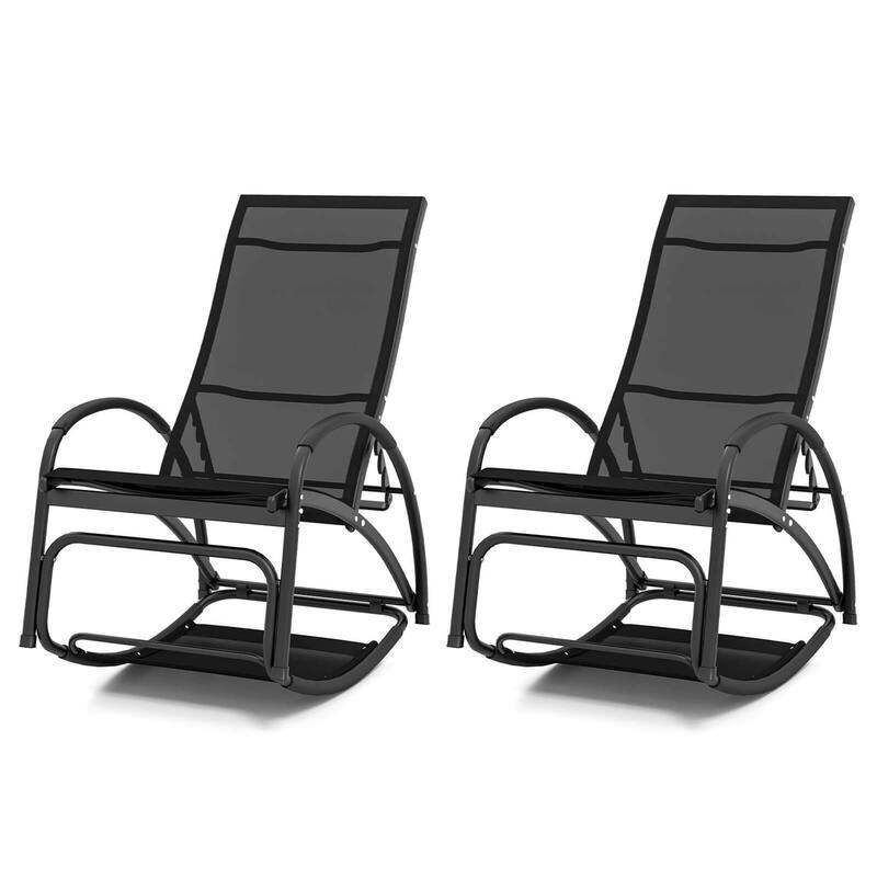 1/2 PCS 2-in-1 Convertible Lounge Chair Outdoor Rocking Chair Outdoor - 2 PCS