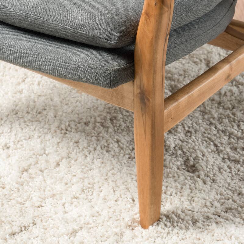 Modern 26.25" Upholstered Button Tufted Club Chair with Wood Legs for Living Room