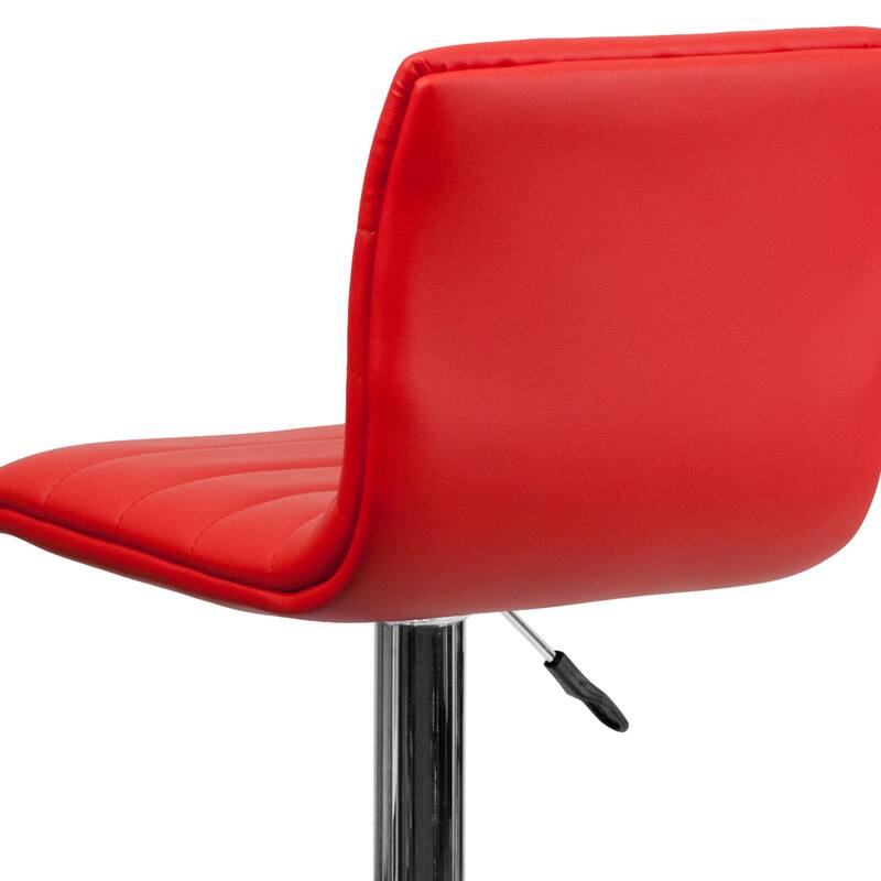 Modern Vinyl Stitch Back Adjustable Height Barstool - 16"W x 19"D x 35" - 44"H