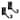 Achla Designs Set of 2 Lodge Up Curled Brackets w/Multiple Hooks, 7.75 Inch Long, Black Powder Coat Finish