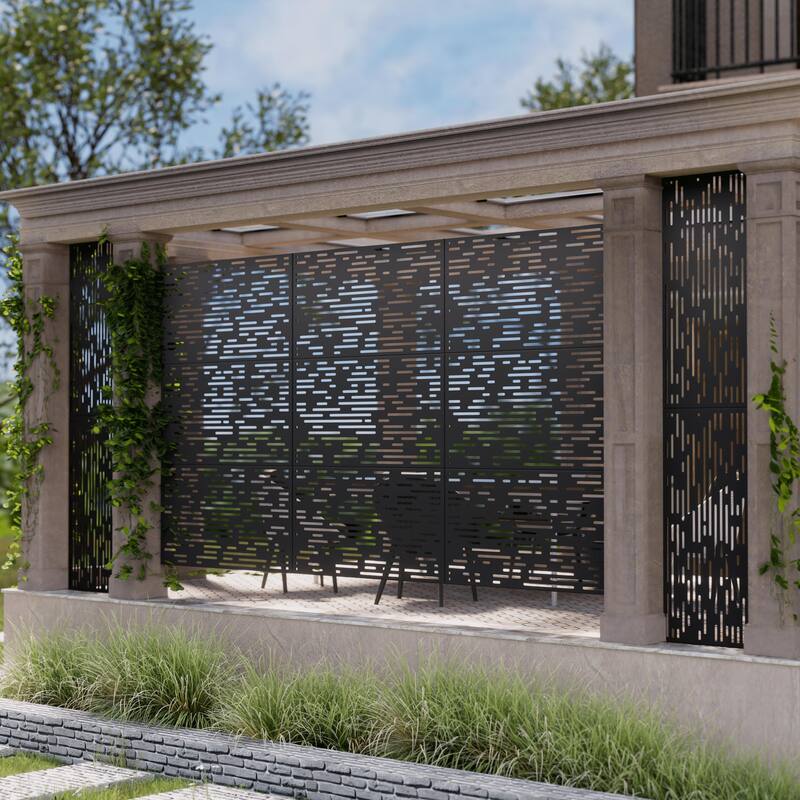 Outdoor Privacy Screen Metal Privacy Screen Panel Free Standing - 72*47