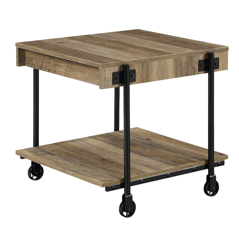 Hyssop Farmhouse Steel 3-Piece Coffee Table Set with Shelf by Furniture of America