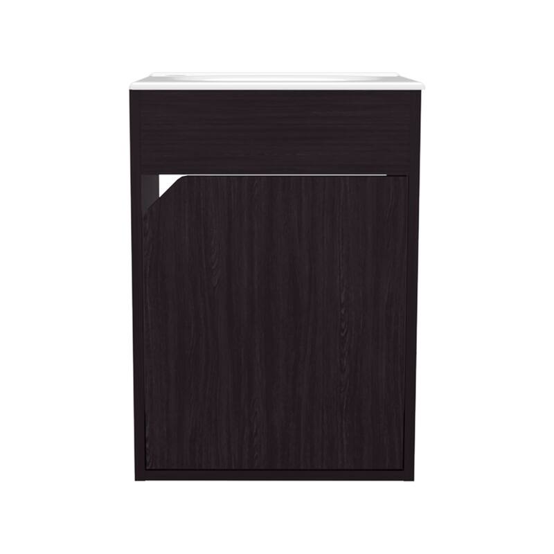 15.5" Wall Mounted Bathroom Sink Set with Cabinetry