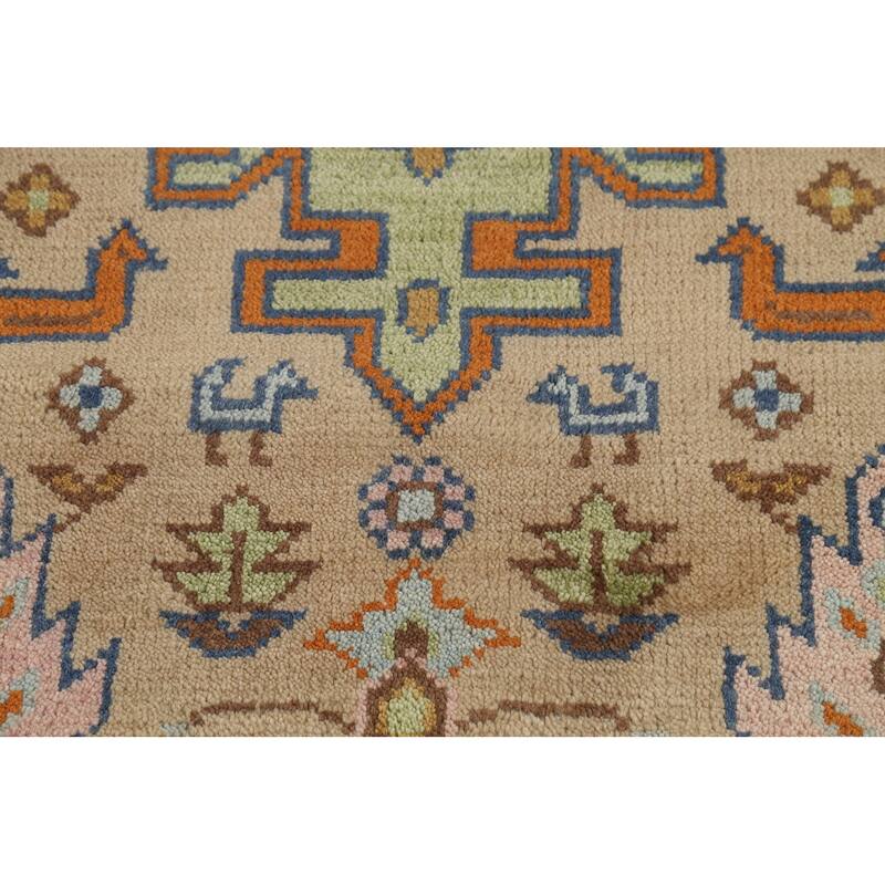 Light Blue Tribal Kazak Oriental Area Rug Handmade Wool Carpet - 8'3"x 9'11"