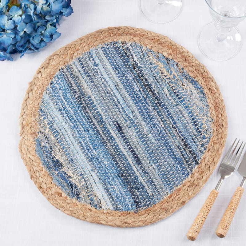 Rustic Denim Weave Placemat (Set of 4) - 15"x15"