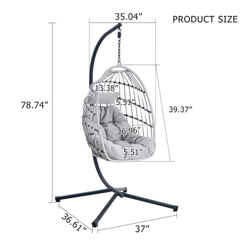 Sturdy Iron Swing Chair with Wicker Weaving – Single-Person Hanging Seat for Indoor & Outdoor Use‌.