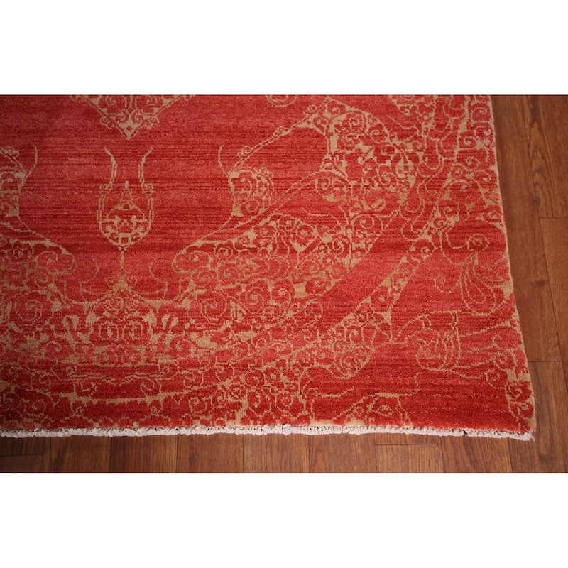 Contemporary Oriental Runner Rug Handmade Wool Carpet - 3'1"x 10'2"