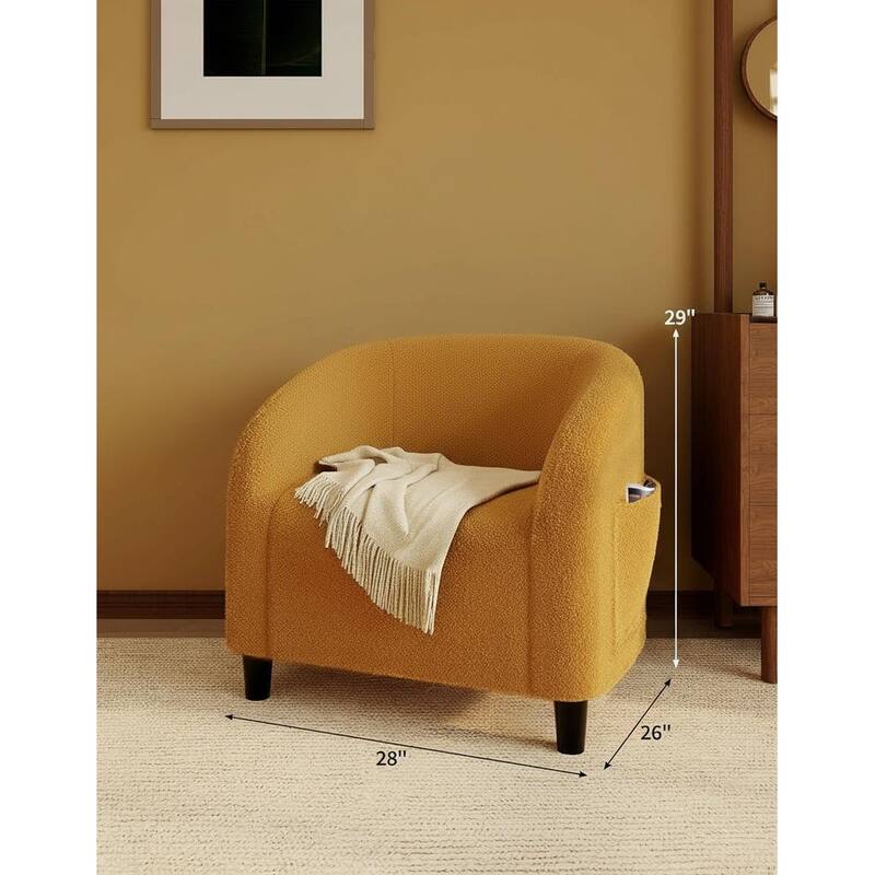 Velvet Barrel Chairs, with Soft Cushion