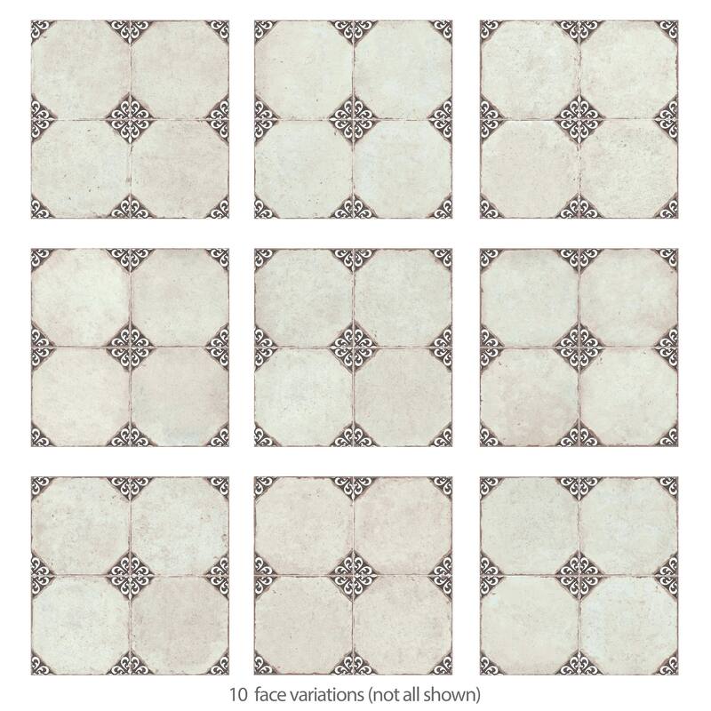 Merola Tile Kings Field Black 17-3/4" x 17-3/4" Porcelain Floor and Wall Tile