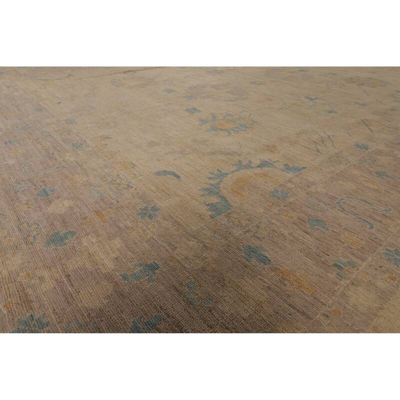 Oushak Turkish Area Rug Handmade Vegetable Dye Wool Carpet - 9'6" x 12'0"