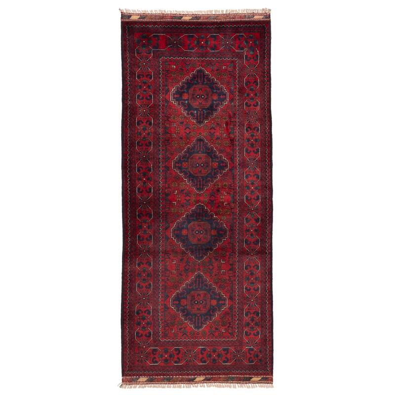 ECARPETGALLERY Hand-knotted Finest Khal Mohammadi Red Wool Rug - 2'8 x 6'7
