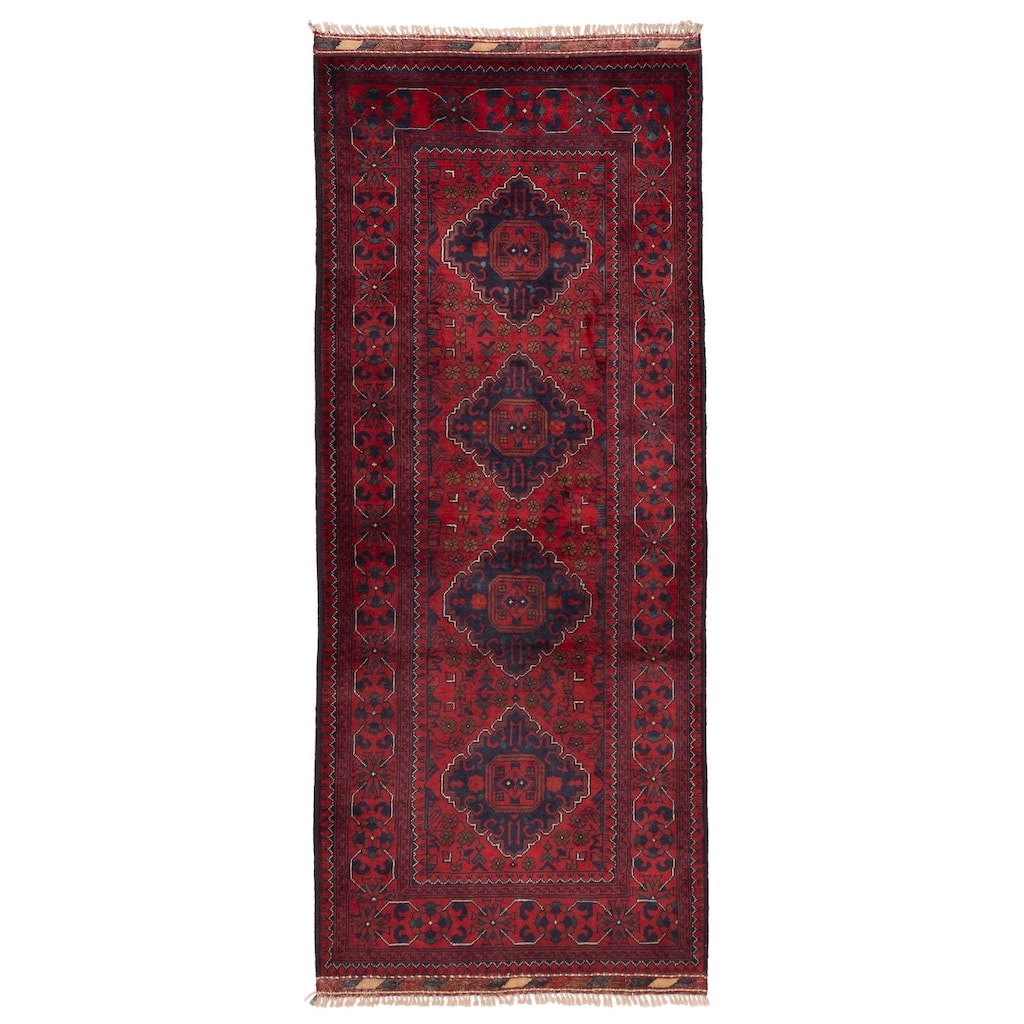 ECARPETGALLERY Hand-knotted Finest Khal Mohammadi Red Wool Rug - 2'8 x 6'7