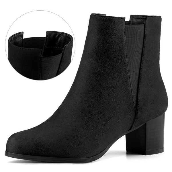 black round toe ankle boots