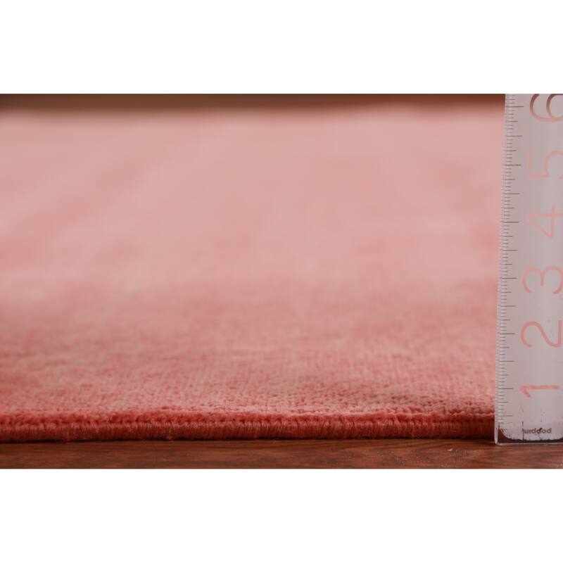 Hand Knotted Oriental 100% Wool Carpet Modern Solid Coral Gabbeh Area Rug - 12' 2'' X 9' 0''