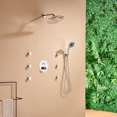 12-inch 3-Function Digital Thermostatic Shower System Luxury Handheld Shower Set