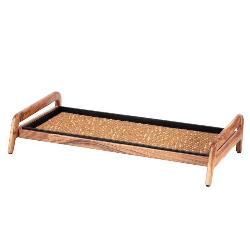 Jani Single-Tier Natural Stand 3-Pair Rubber Boot Tray. - Mersey