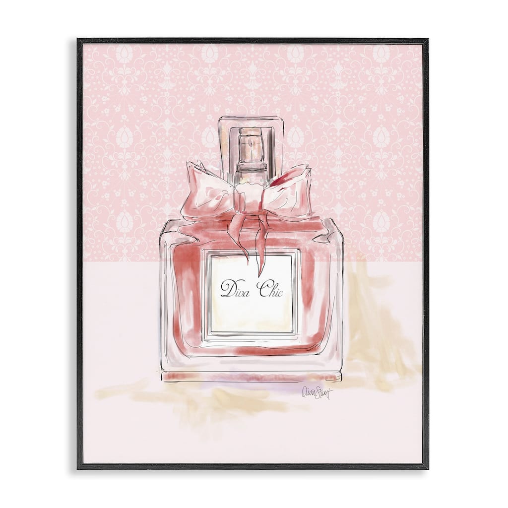 Stupell Diva Chic Pink Perfume Framed Giclee Art Design By Carol Robinson