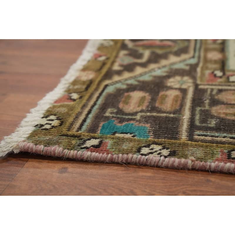 Hand Knotted Oriental 100% Wool Carpet Traditional Floral Oranges & Rust Tabriz Area Rug - 9' 2'' X 6' 2''