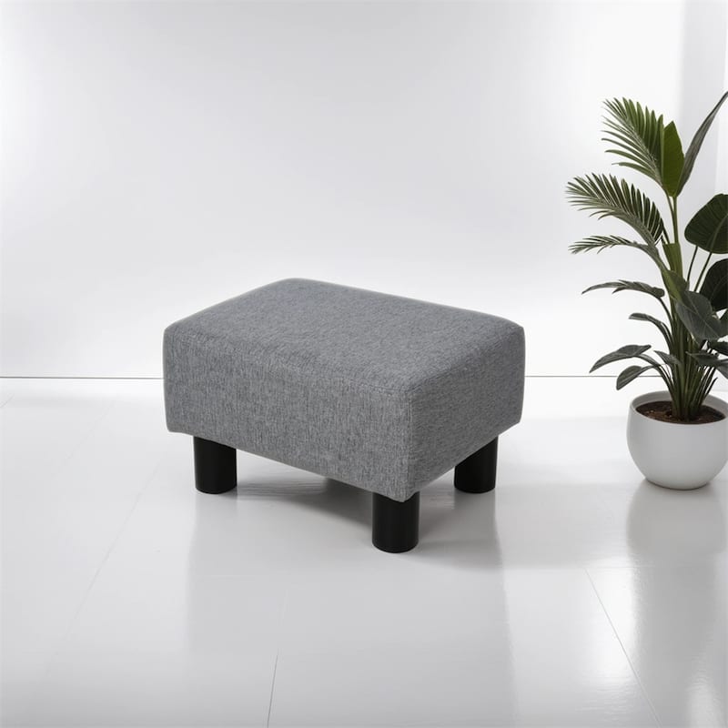 Ottoman Foot Rest,Foot Stool with Linen Fabric Upholstery,Cube Ottoman