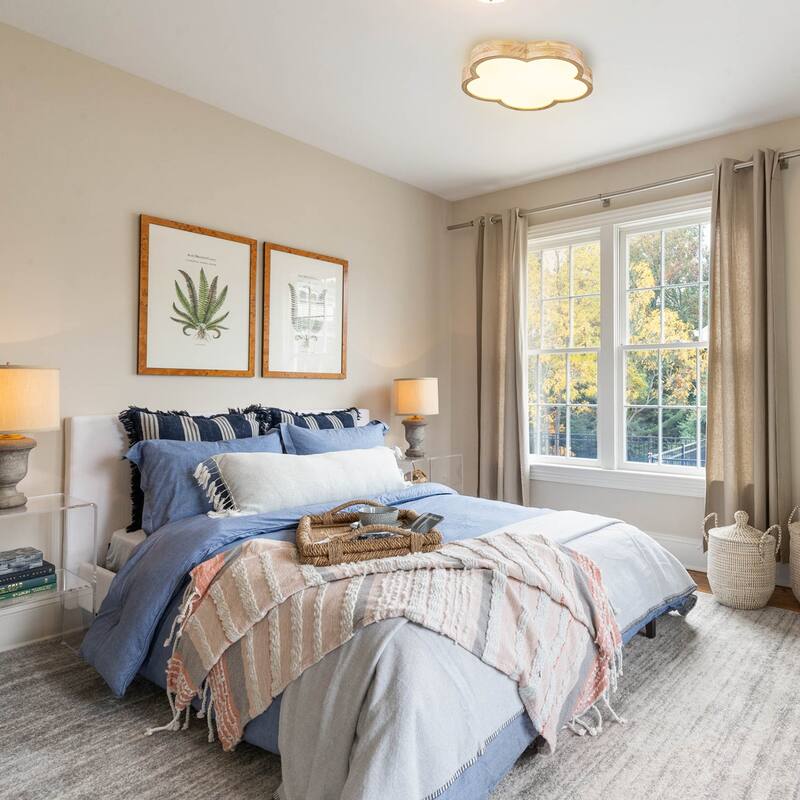 Integrated LED 5CCT Farmhouse Flush Mount Ceiling Light, 5 Color Temperature Selectable