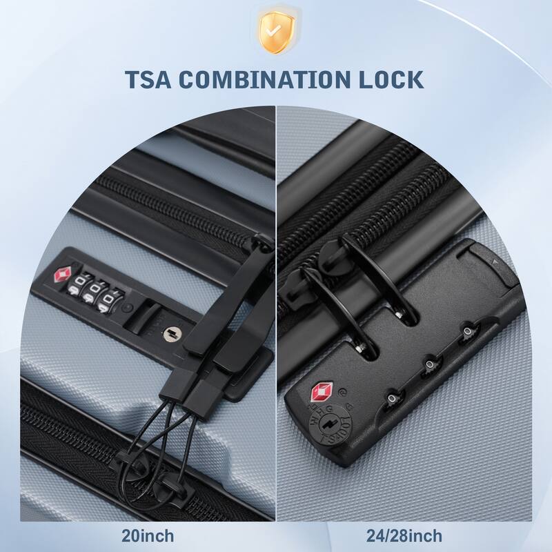 Luggage Sets 5 Piece with Front Opening, Hardside Expandable Carry On Suitcase Set with Double Spinner Wheel with USB Port