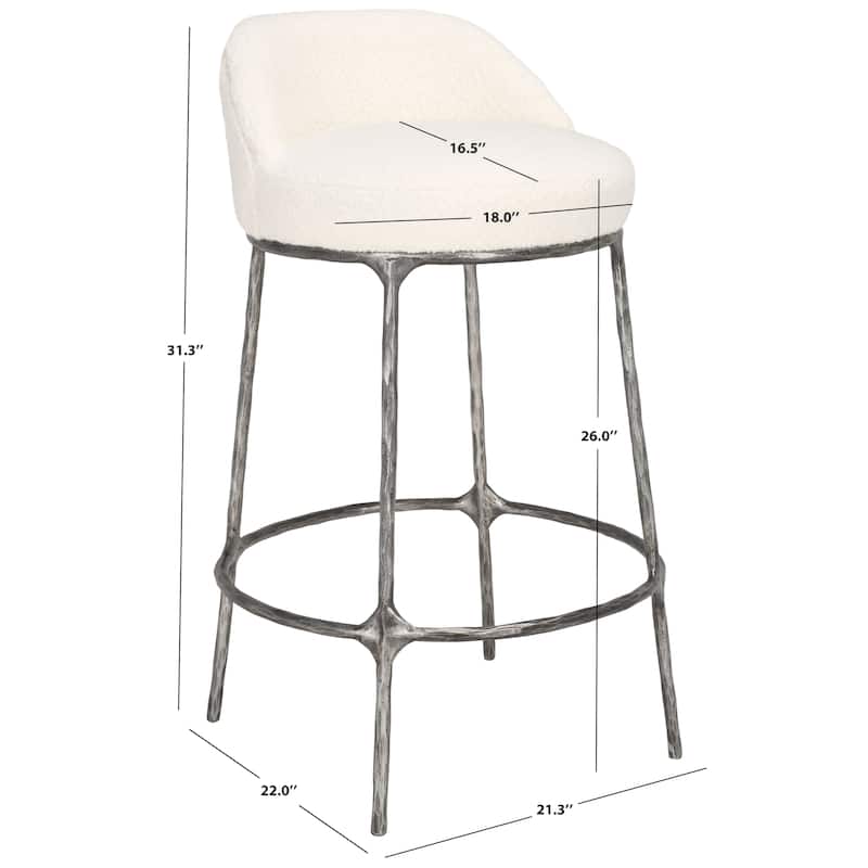 SAFAVIEH Couture Christl 31-inch Counter Stool (Fully Assembled) - 21.3 In. W x 22 In. D x 31.3 In. H - 21"Wx22"Dx31"H