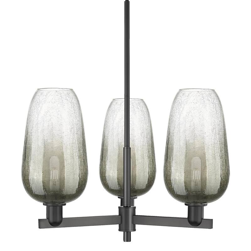 Innovations Lighting 716-3CR-17-18 Brookhaven Flute Chandelier - Matte Black / Slate