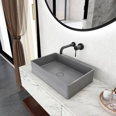 Topcraft 19.68'' Concrete Rectangular Bathroom Vessel Sink