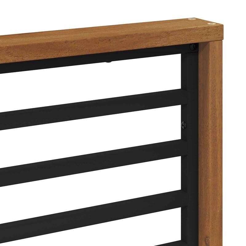 vidaXL Outdoor Sofa Set Solid Acacia Wood and Polyester Natural - 31.10 x 32.68 x 28.74 in