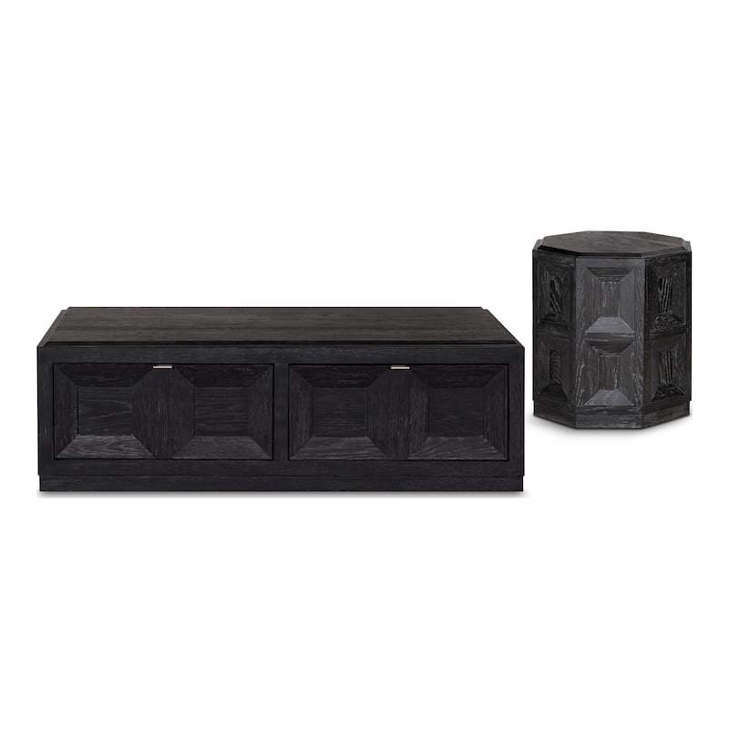 Furniture of America Durem Modern Classic 2-Piece Solid Wood Mobile Coffee Table Set with Storage