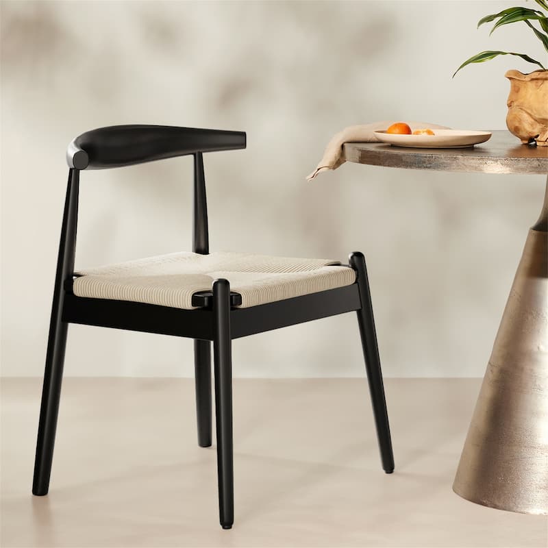 Mid-Century Modern Dining Chairs Set of 2 - Black White
