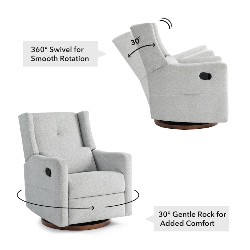 Lincoln Manual Swivel Glider Recliner with Lumbar Pillow