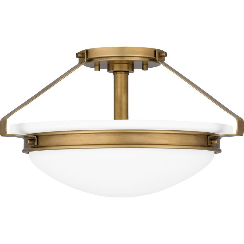 Quoizel Semi-Flush Mount 2-Light Semi-Flush Mount in Weathered Brass