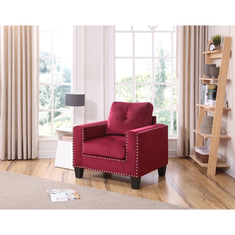 Nailer Velvet Living Room Chair