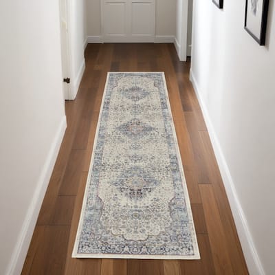 HomeRootsFloral Transitional Runner Area Rug - 96' X '28' X '0.5