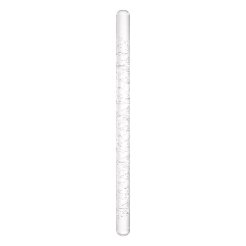 Acrylic Embossed Rolling Pin 16cm x 1cm Star Pattern - Transparent