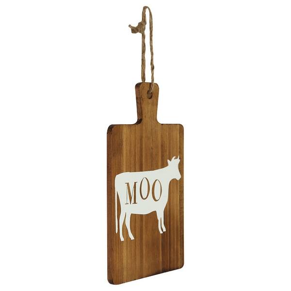 Shop 11 Brown And White Moo With Cow Vintage Style Wall Decor Overstock 28826729