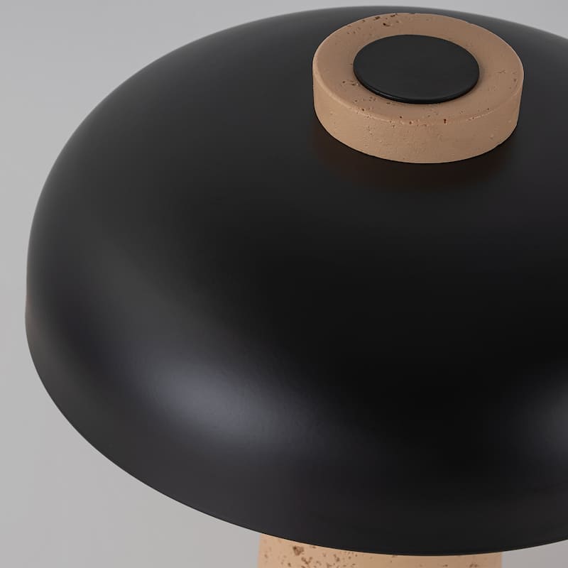 Modern 2-Light Black Mushroom Table Lamp - Bedside Nightstand Lamp for Bedroom, Living Room, Study