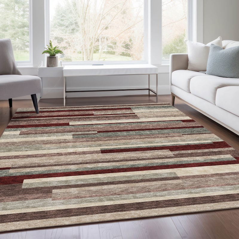 Premium Washable Super Soft Mosaic Stripe Mayfield Rug