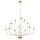 12-Light Candlestick Hanging Linear Chandelier Lighting 3-Tier Ceiling Light Fixture for Kitchen Island